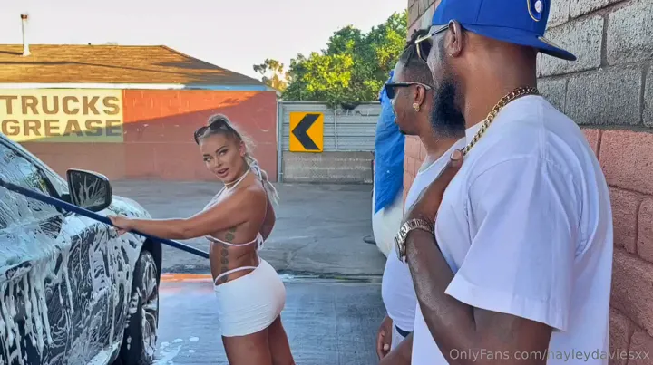 [Only Fans] Hayley Davies Car Wash Babe Takes Double BBC Penetration For Extra Cash