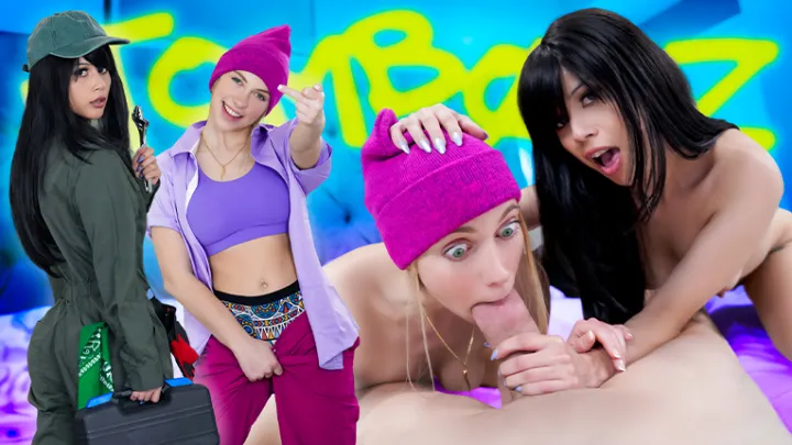 [Tomboyz] Khloe Kapri & Penelope Reed: The Mechanic Gals Nipple Kink